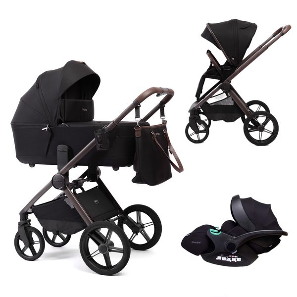 Коляска 3в1 Peppy Monaco Thermo, в цвете Black + автокресло Peppy Verona