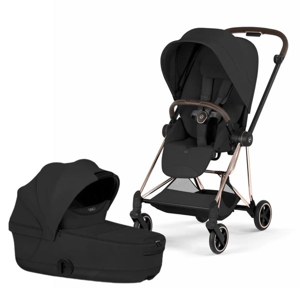 Коляска 2 в 1 Cybex Mios Style, в цвете Sepia Black (шасси Rose Gold)