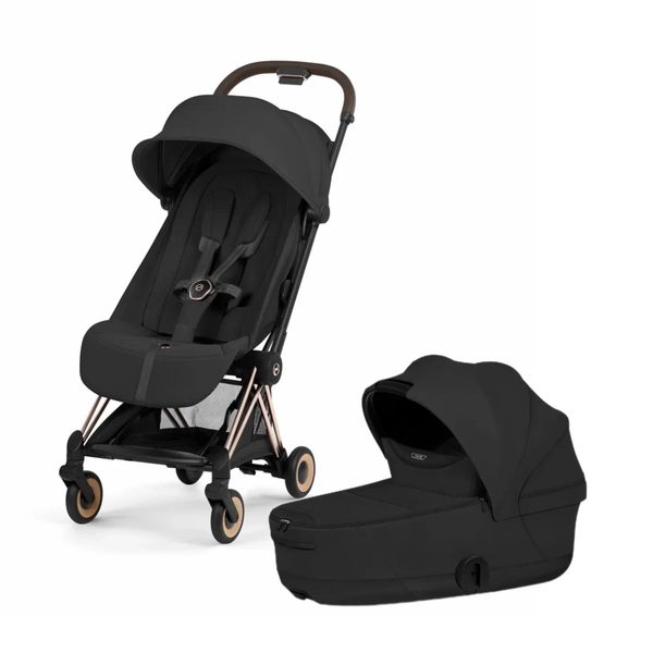 Коляска 2 в 1 Cybex Coya Style, в цвете Sepia Black (шасси Rose Gold)